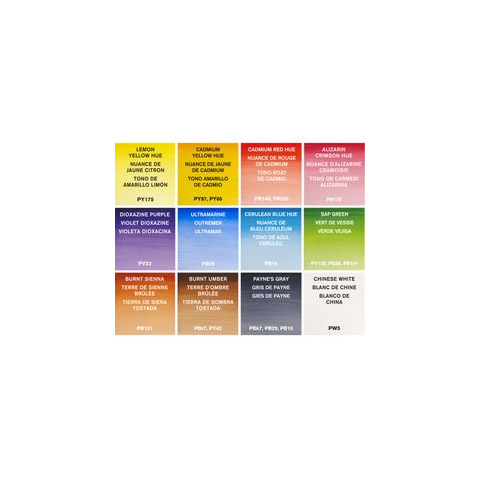 Acquerelli Winsor&Newton Cotman Field Box - conf. 12 mezzi godet in colori assortiti - 0390639